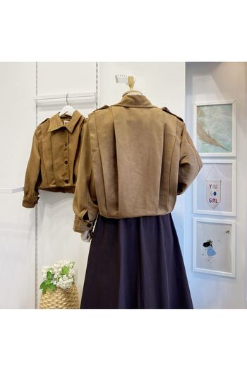 Faya Boutique Camel Suede Bomber Jacket