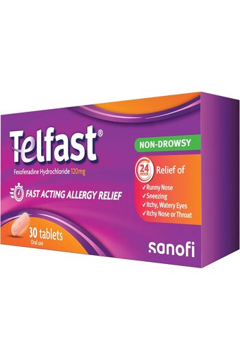 TELFAST ® 120mg | 2x15 Tablets | Fast Acting Allergy Relief | Non-Drowsy