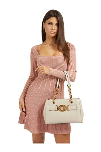Guess Handbag Women's Aviana Beige Tote Bag Packable Stylish Large Logo