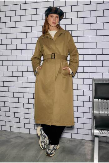 HEQA Minimal Trench Coat Olive