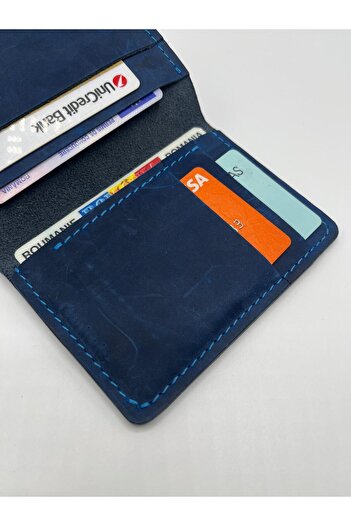 OMP Women's Travel Slim Wallet, Electric Blue Matte Genuine Leather