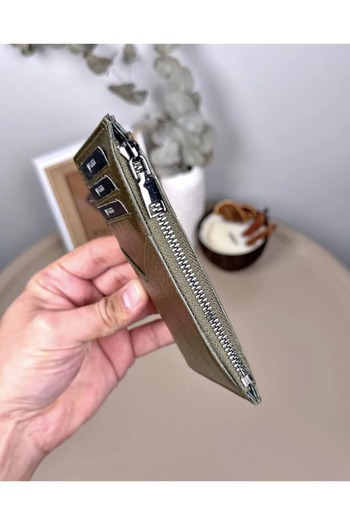 Fil Deri Genuine Leather Zippered Card Holder with Coin Compartment 2117