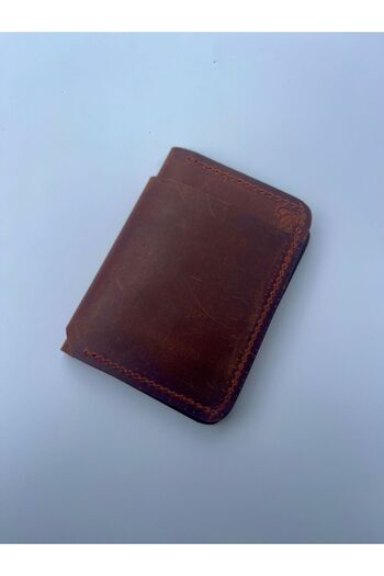 OMP Slim Travel Wallet, Natural Leather, Brown Matte