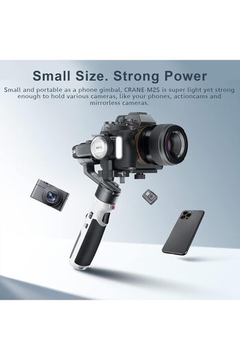 ZHIYUN Crane M2S Gimbal Stabilizer for Mirrorless Camera Action Camera and Smartphone, Upgrade with