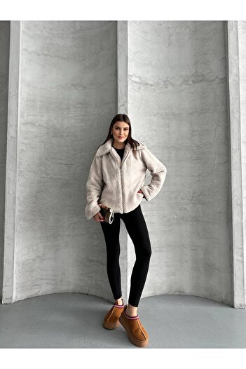 ZF BUTİK Zippered Plush Jacket