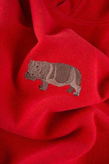 WWF Market Hippo Supersoft Hoodie - Red