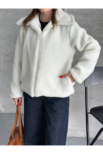 ZF BUTİK Zippered Plush Jacket