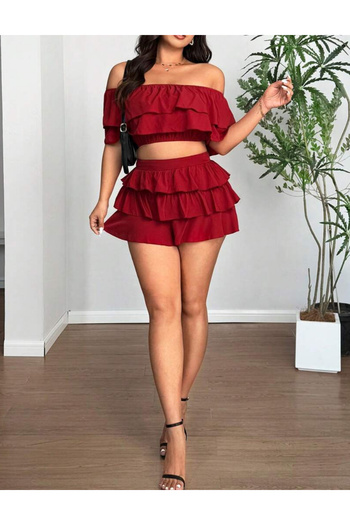 SHEIN Curve+ suit, cherry red