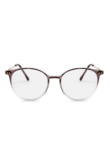 TomyHelf Unisex Round Brown Transparent Transitional Framed Blue Light Protective Computer (Screen) Glasses