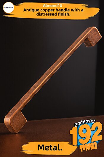 Badem10 Radus Antique Copper Metal Handle 192 Mm 19.2 Cm Furniture Kitchen Drawer Drawer Cabinet Cabinet Handles Handle