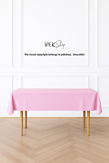 PEKSHOP Reusable Pink Tablecloth Luxury Plastic Table Cover Pink