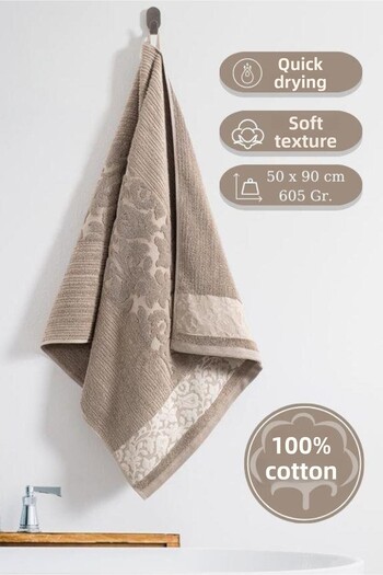 Karna Home Cotton Single Towel Jacquard Karna Premium Sıbell - 50 X 90