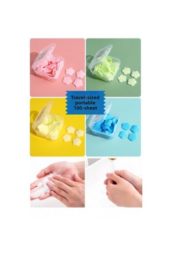 CHANCE GİFT Fun Colorful Mini Children's Soap Perfumed Disposable Paper Soap School Camping Travel