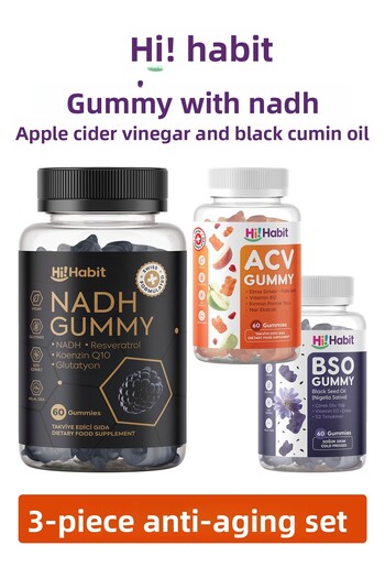Hi Habit Nadh + Apple Cider Vinegar Gummy + Black Cumin Oil Gummy - Set of 3 – Vegan Gummies