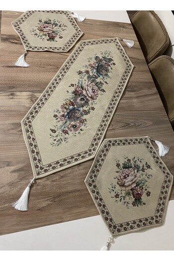 MYHOMEGOBLEN Tapestry Chenille Set of 3 Runners