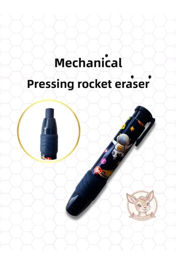 FixPoint Space and Astronaut Mechanical Push Automatic Rocket Eraser (1 Piece)