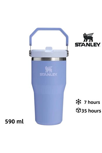 Stanley The Iceflow Flip Straw Thermos Cup with Straw 0.59 Lt Flask Li̇la