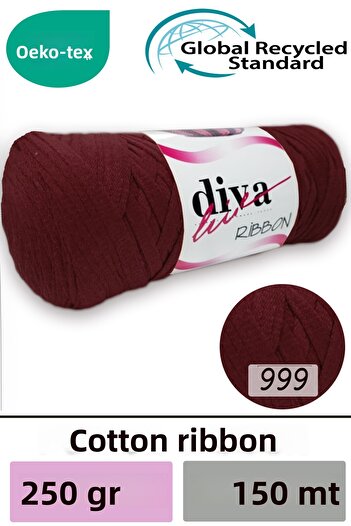 Diva İplik Κορδέλα Diva 999 Claret Red