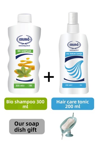 Ersağ Organic Shampoo 300 ml and Hair Care Tonic 200 ml - Our Soap Dispenser Gift 158 - 04