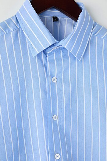 Trendyol Collection Blue Regular Men's Shirt Tmnaw26Go00026