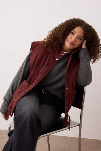 Trendyol Curve Brown Regular Plus Size Vest Twoaw26Bh00000
