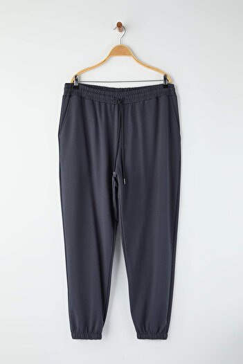 Trendyol Collection Large Size Smoked Oversize Comfortable 100% Cotton Sweatpants Tmnss24Aj00001