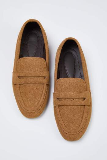 TRENDYOL SHOES Tan Almond Toe Flat Women's Loafer Shoes