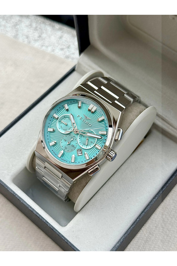 FERRO Silver Steel Band Men's Wristwatch Fm43027A-A15 All Functions Active 3Atm Water Resistant