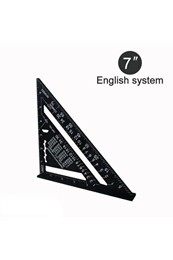 Choice black-english New 7Inch Triangle Ruler Measurement Tool Aluminium Alloy Carpenter Tools Inch Metric
