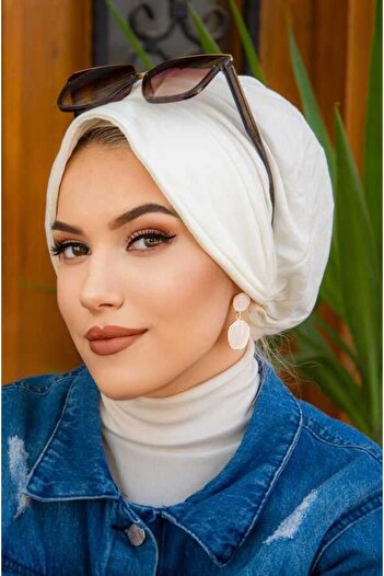 Aişe tesettür Hijab Hat - Off-White Bonnet