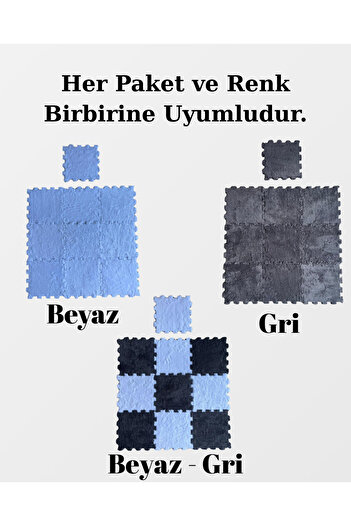 DECOZEYN Sarı Kırmızı Renk Peluş Taraftar Halısı Yapboz puzzle halı Japonhalı