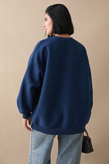 InStyle Κορυφαίος βασικός ιδρώτας Navy Blue