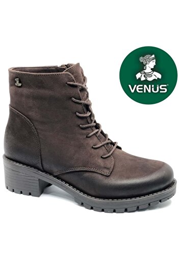 Venüs Yurs Genuine Leather Non-Slip Sole Orthopedic Women's Boots Brown