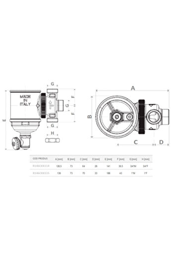 GIACOMINI R146CKX115 anti-magnetite filter, with 1" external thread