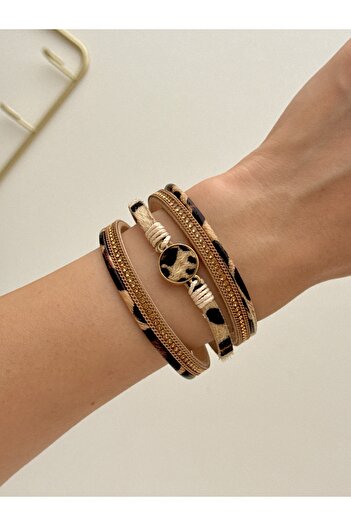 YOUES JEWELRY Leopar Desenli Bileklik Kadın Bilezik