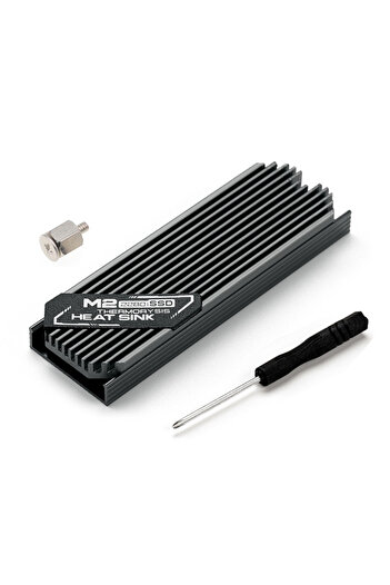 APWIKOGER Dark Grey M.2 SSD NVMe Heat Sink heatsink M2 2280 SSD Hard Disk Aluminum Heat Sink with Silicone The