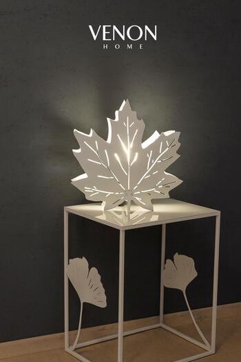VENON Çınar 25 cm Metal Table Lamp White Laser Cut Lampshade Night Light Decorative Lighting Modern