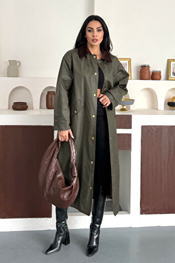 Ortaya Çık Khaki Design Premium Oil Jacket