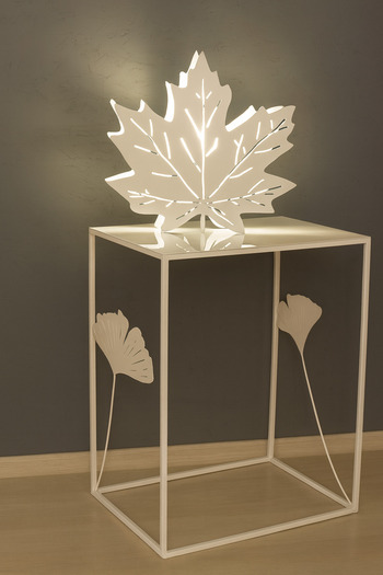 VENON Çınar 25 cm Metal Table Lamp White Laser Cut Lampshade Night Light Decorative Lighting Modern