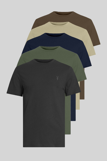 Kozik Ανδρικό ανδρικό μπλουζάκι Basic Standard Cut No Show 5 Pack Crew Neck με κοντό μανίκι