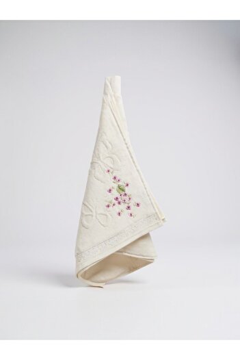 Özdilek Jasmin Velvet White 100% Cotton Soft Patterned Towel 50×90
