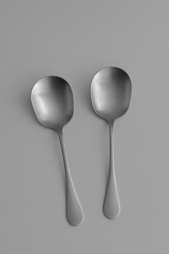 BEYZANA 2 Pcs Practical 21 cm Stainless Steel Luxury Serving Salad Spoon Spatula |   Steel Food Serving Spoon