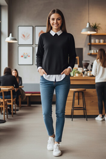DK DAKSEL Special Product Regular Fit Μαύρο γυναικείο φούτερ