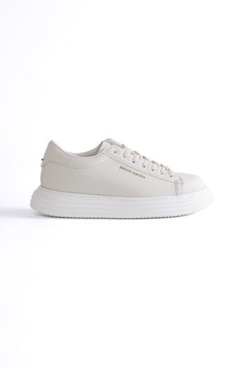 Pierre Cardin Gage Men's Beige Sneaker – Cream Sole Gold Logo Men's Sports Shoes