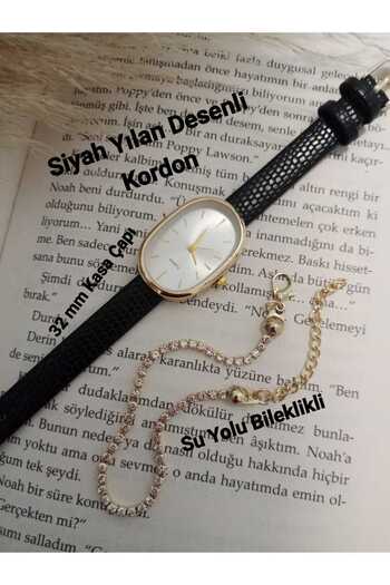 Classy Sharm Model Siyah Kordon Özel Tasarım Kadın Kol Saati SU YOLU BİLEKLİKLİ bb0128