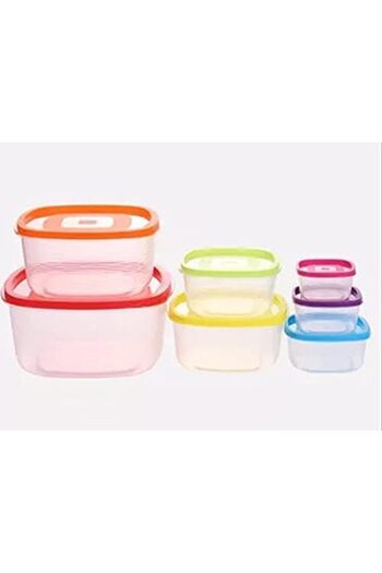 Generic 7PCS/set Food Storage Containers with Lids Perfect for Cereal, Flour or Sugar, Air-Tight, Freezer-Sa