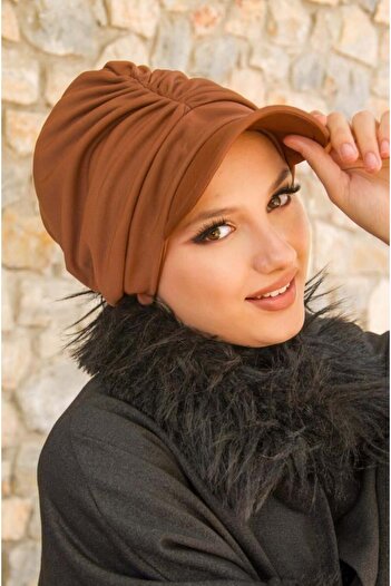Aişe tesettür Brown Caramel Hat - With Band