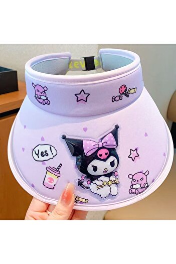 Miniso Kuromi Children Sanrio Sun Protection Hat Cinnamoroll Sunshade Cap Kuromi Summer Sunscreen Hat My Me