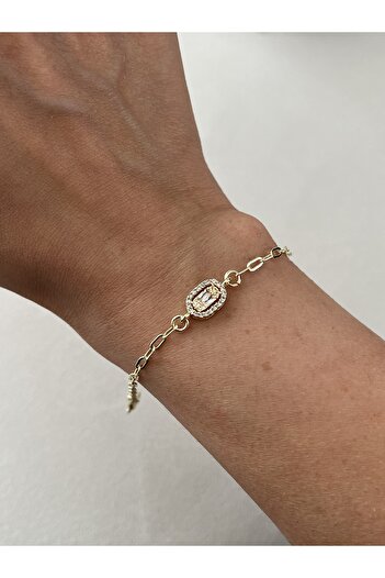 Lavian Accessories Baget Taşlı Gold Bileklik