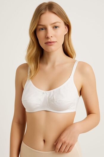 enmodaiçgiyim Women's 100% Cotton Combed Cotton Bra - Comfortable and Breathable Unpadded Bra
